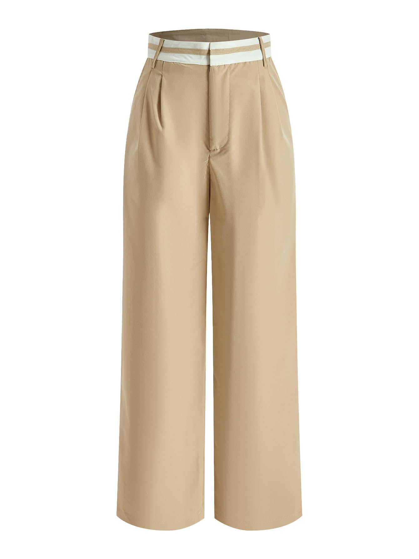 Womens Wide Leg Tailored Pants High Waisted Dressy Casual Work Trousers with Pockets