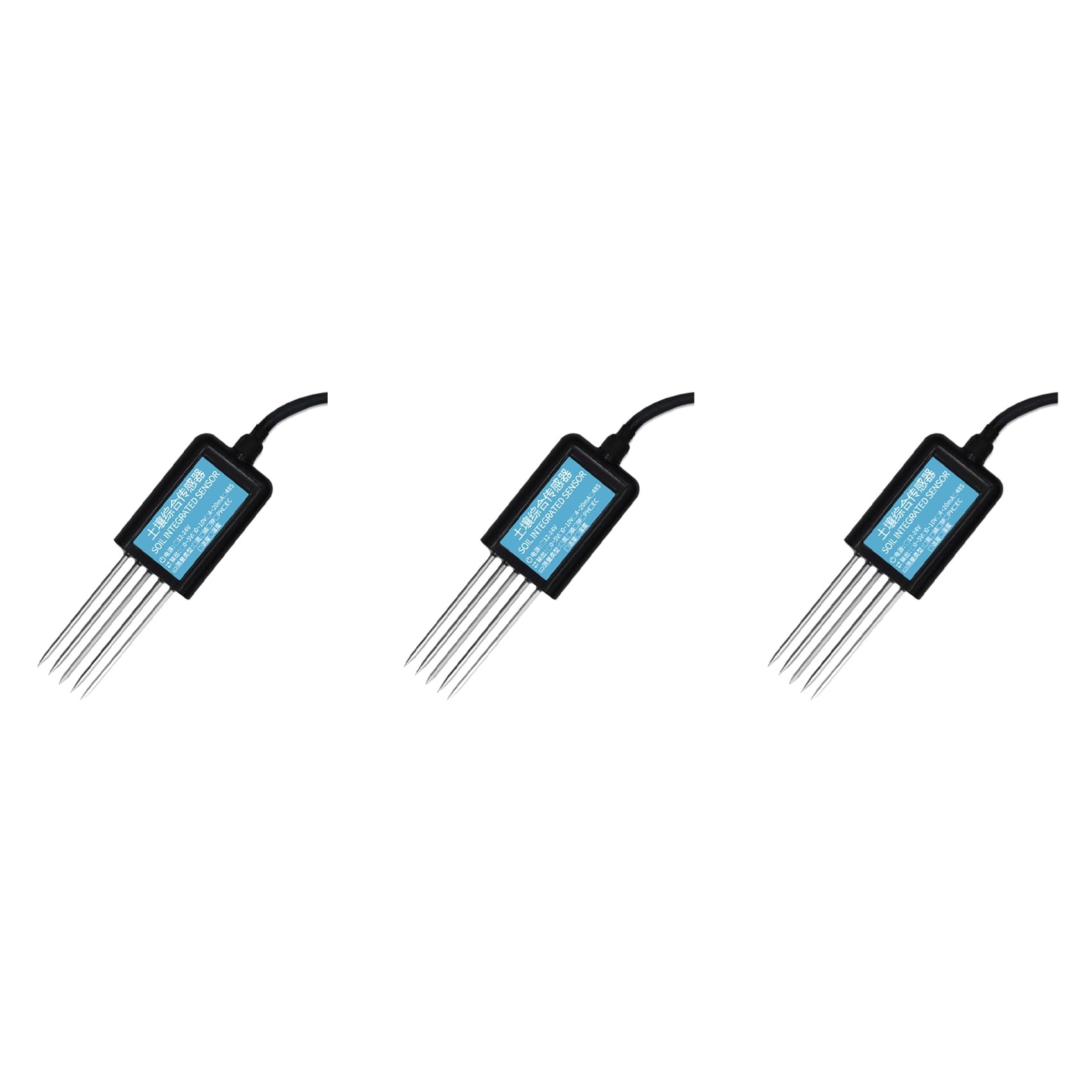 3X 7 en 1 RS485 Sensor de Humedad y Temperatura del Suelo PH Conductividad Nutriente Sal NitróGeno FóSforo Transmisor de Potasio