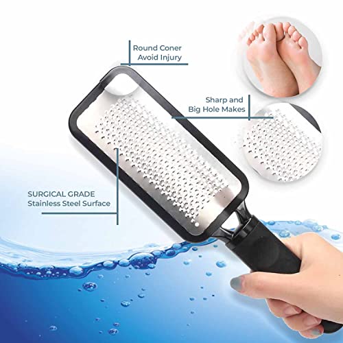 Veue - Foot Rasp Foot File And Callus Remover - 100% Stainless Steel Filer For Dry And Cracked Heel - Instant Dead Skin Remover #TOP1
