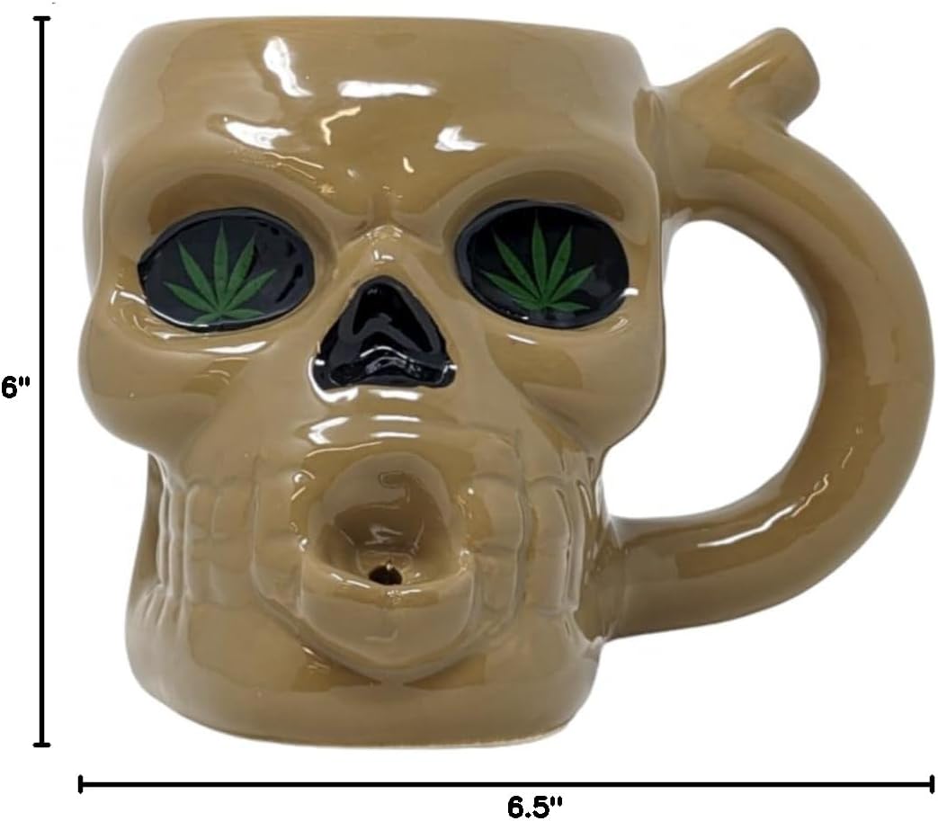 Infinity High Point Ceramic Skull Mug,Ceramic Unique Design Coffee Mugs & Tea Cup, Cool & Unique Shaped Skull Mug for Coffee Lovers Gifts for Adult 1 Count (Biege)
