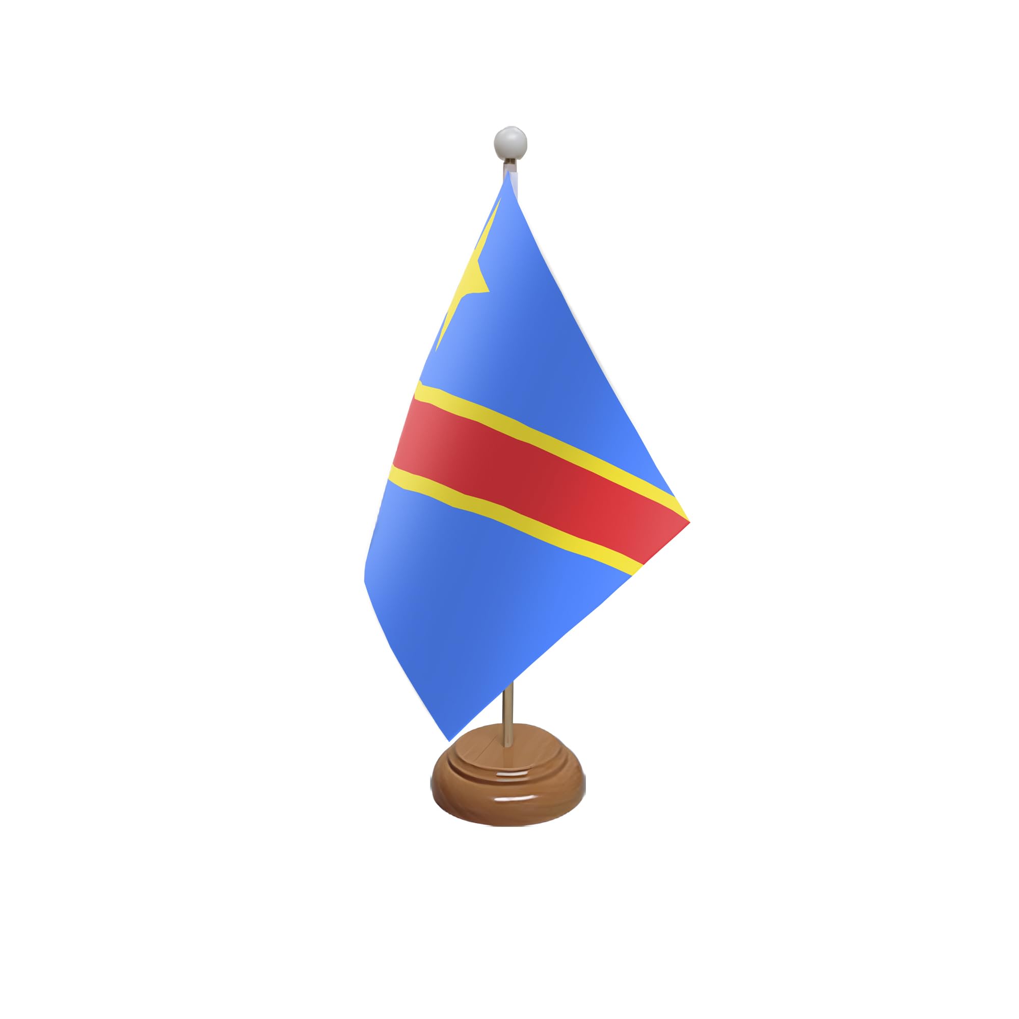 Flagtex Congo DR 2006 Wooden Table Flag With Wooden Base