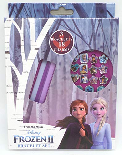 TDL Disney Frozen Set - 3 Bracelet + 18 Pendentif - Licence Officielle - 3 Bracelets + 18 Charms