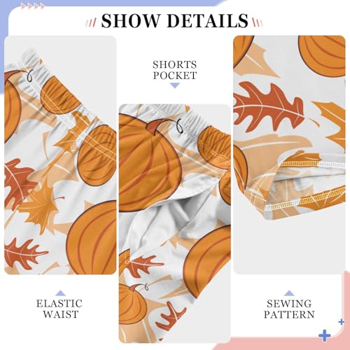 Pumpkin Happy Fall Boys Long Pants Soft Trousers Elastic Waist Kids Lounge Bottoms with Pockets S-XL4