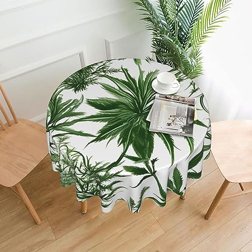 ZISHAK Flowering Herbs and Herbaceous Plants Round Decorative Tablecloth-Transform Your