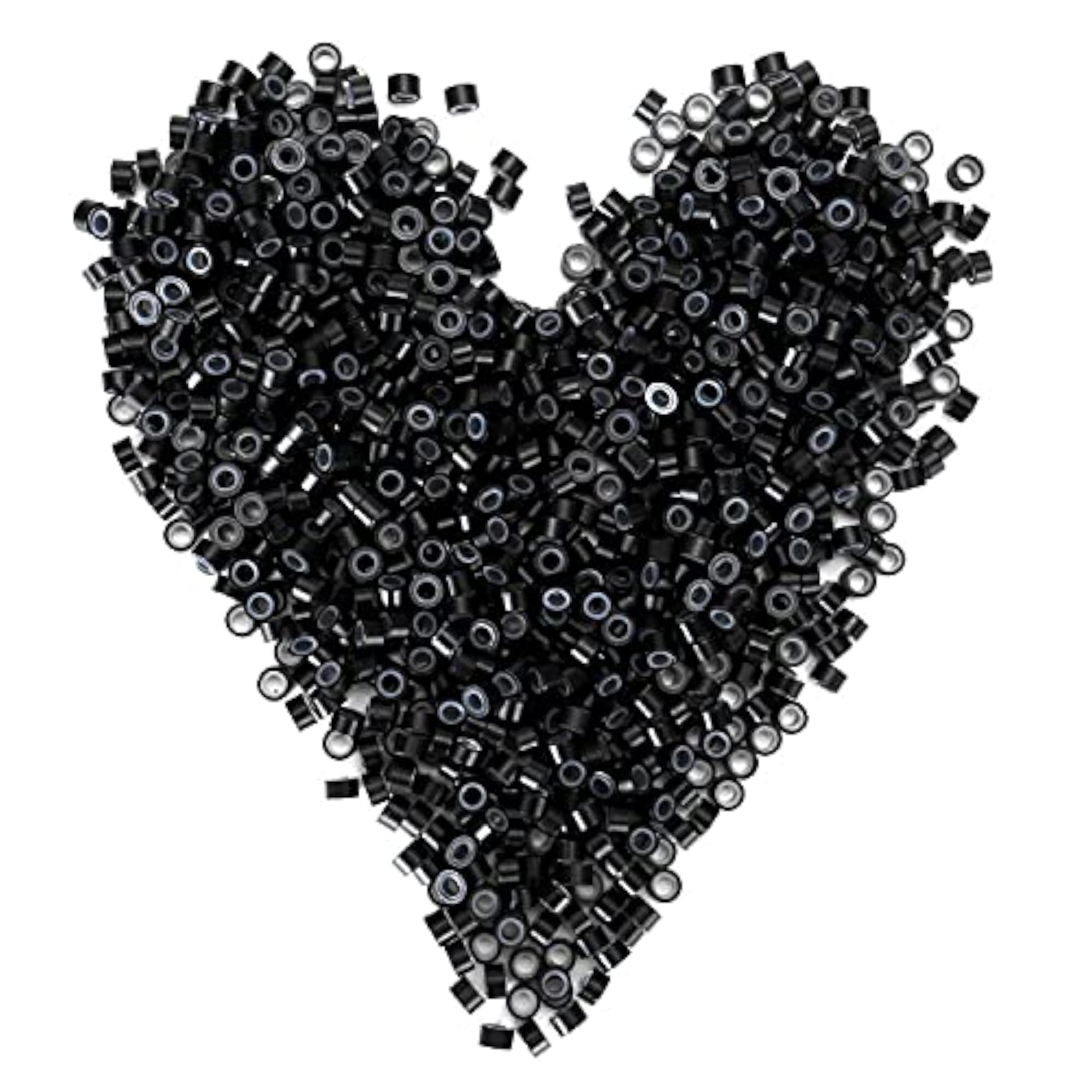 Micro Rings 5mm Black Silicone Lined Links for Hair Extensions
