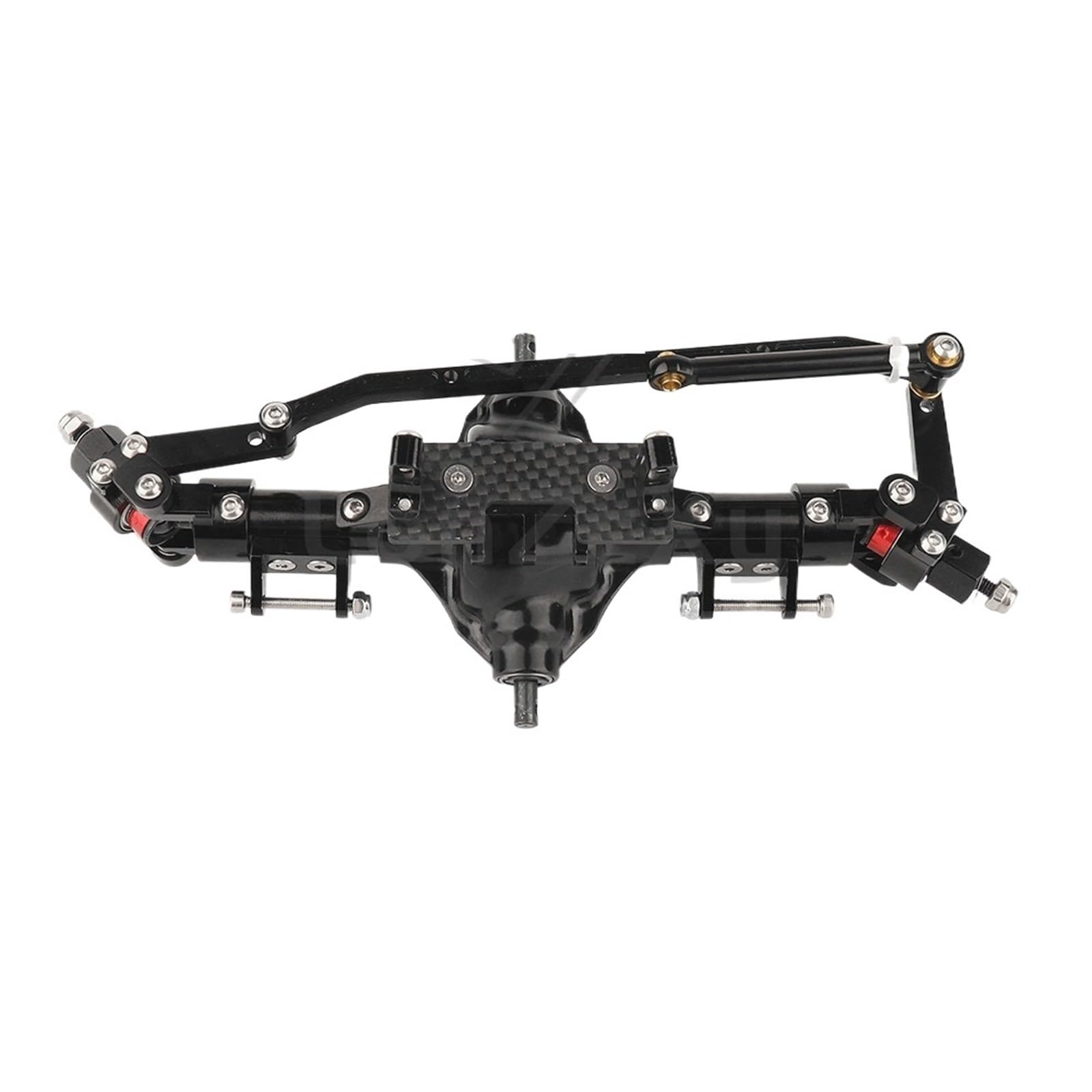 Metal Alloy Front Middle Rear Straight Axle wi/Servo Base for 1/10 RC Rock Crawler Car for Axial SCX10 RC 4WD 6x6 8x8 Upgrade Parts(BK Steering Middle)