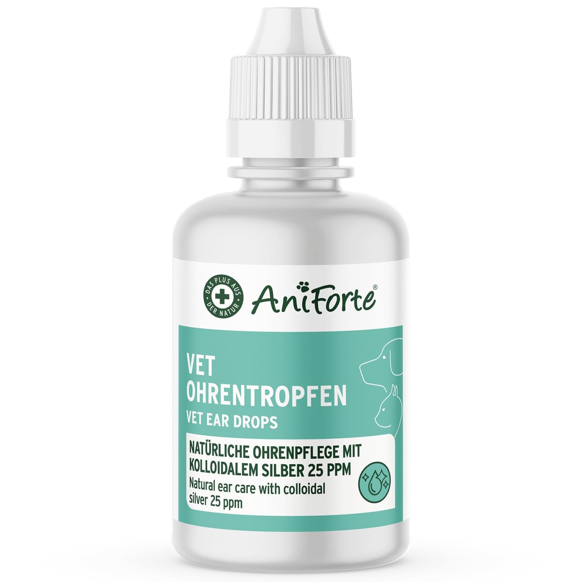 AniForte Ohrentropfen Ohren Tropfen mit kolloidalem Silber 25ppm & Ringelblume, 50ml