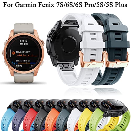 Correa de silicona de 20 mm para Garmin Fenix 7S y 6S Pro pulsera de repuesto EPANO 2