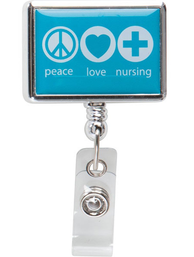 Cherokee CMBR Women's Badge Reel Peace, Love & Nursing One Size