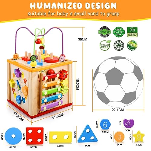 Auney Cubo di Abilità Motorie in Legno per Bambini...