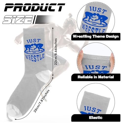 Suhine 6 Pairs Wrestling Socks Athletic Mid Calf Woven Wrestle Socks Wrestling Gifts for Adult Men Women Wrestler Team Gifts2