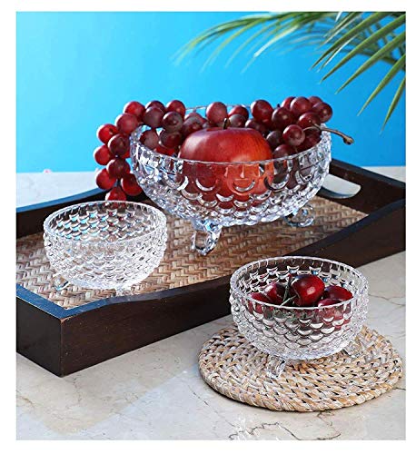 Image of WRINGO Glass Bowl for Kitchen Prep, Dessert, Dips, and Candy Dishes, Cake, Snack Bowl Set of 6 Or Nut Bowls, and Microwave Safe Clear Glass Bowls for Mixing, Storing Size 3.5 Inch (WR-08), 200 ml