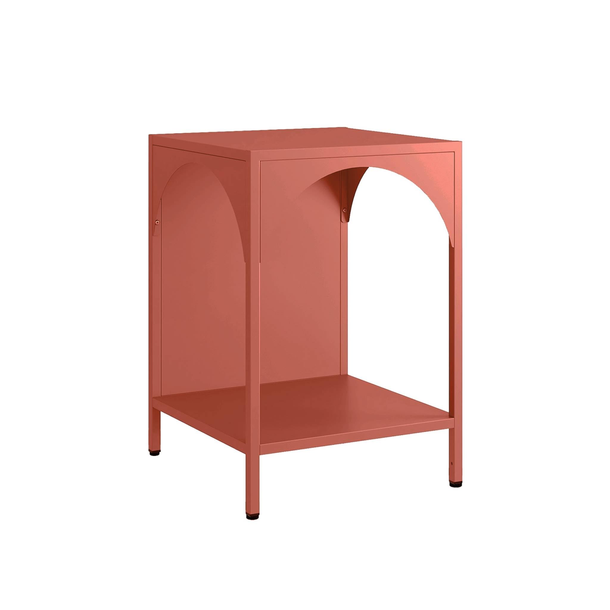 sweeek - Table de Chevet. Table d'appoint en Acier Terracotta