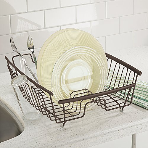 image for InterDesign Axis Kitchen Dish Drainer Rack for Drying Glasses, Silverw