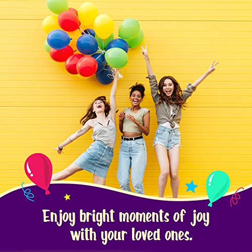 image for BoomBalloon 150 Bright Balloons for Birthday Party Decoration, 15 Colo