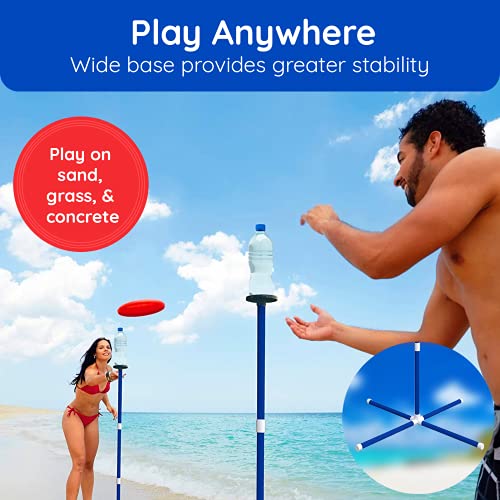 Giggle N Go Yard Games for Adults and Kids - Outdoor Polish Horseshoes Game Set for Backyard and Lawn with Frisbee, Bottle Stands, Poles and Storage Bag﻿