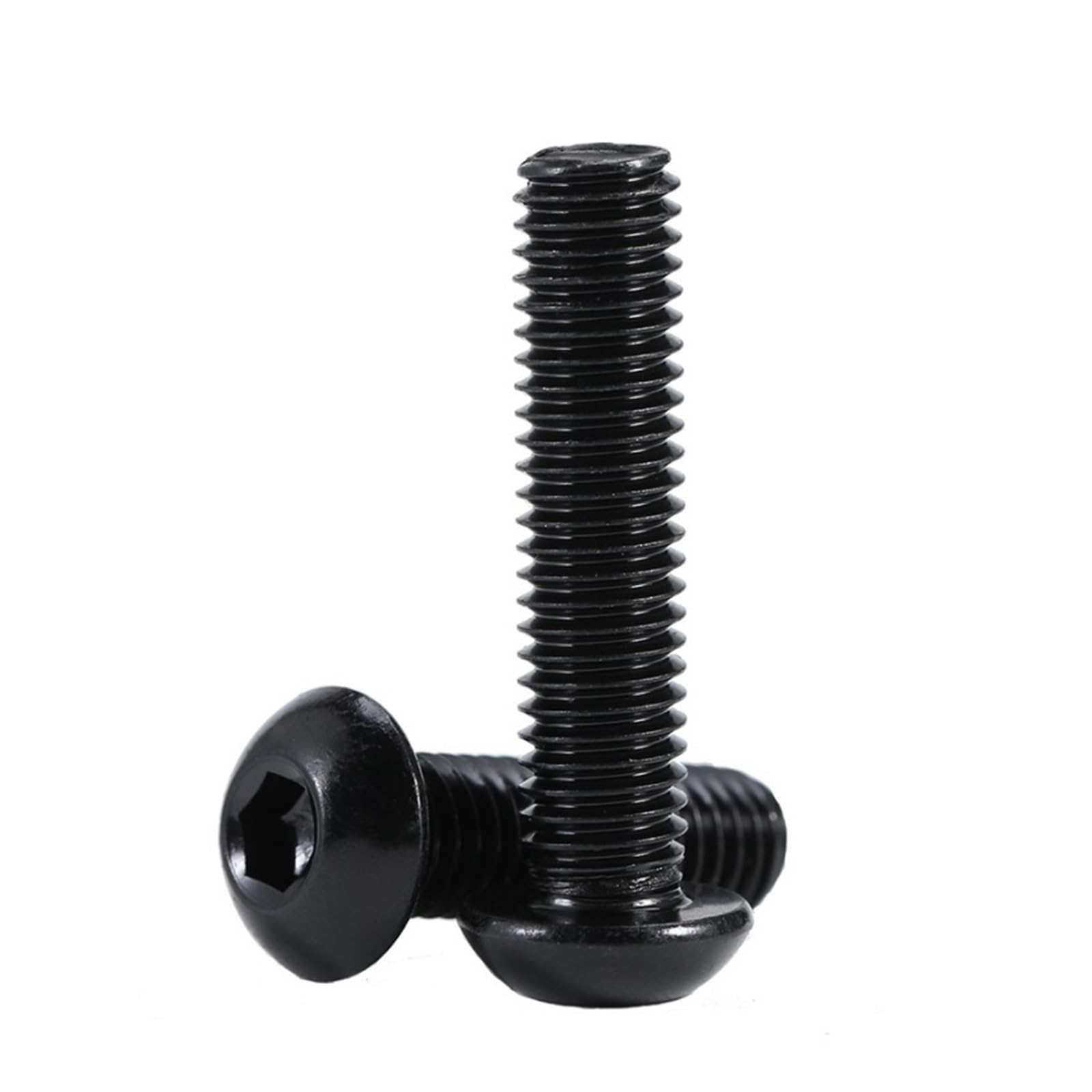 5~50 pz M3 M4 M5 M6 M8 Nero In Acciaio Inox 304 Rotonda Testa Pan Testa A Esagono Incassato Viti A Brugola Pulsante bullone(8mm,M6-10pcs)