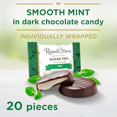 Russell Stover Sugar Free Mint Patties with Stevia, 10 oz. Bag