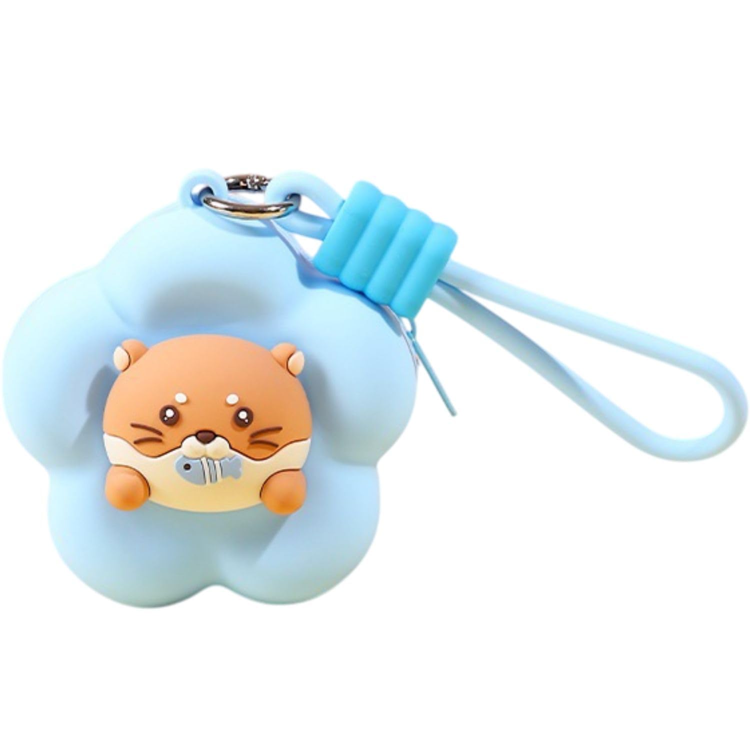 Soft Silicone Coin Pouch – Cute Animal Design Mini Purse with Strap, Multipurpose Silicone Pouch, Small Zipper Wallet for Kids & Girls, Kawaii Coin Bag - 9 X 9 X 6.5 cm (Blue)-image-30