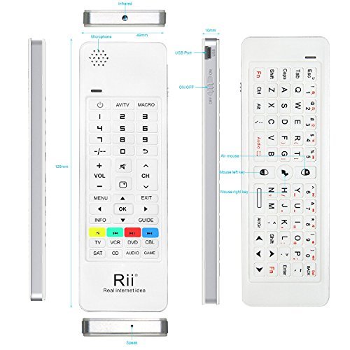Rii K13 5 in 1 Multifunction Mini Wireless Keyboard With Fly Mouse, IR Learning Remote Control, Speaker and Microphone For PC, Smart TV Android Box Windows 2000 XP Vista 7 8 10