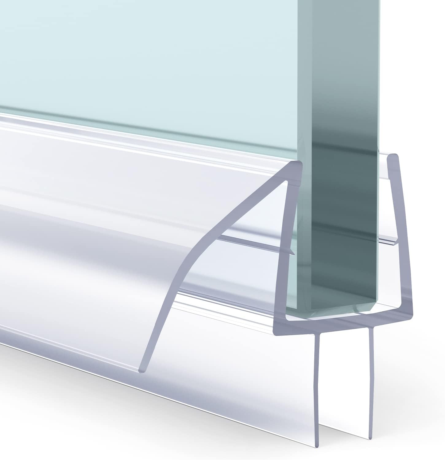 Amazerbath Shower Door Bottom Seal, Frameless Glass Seal Strip - Suitable For 3/8 Inch Glass, Clear Sweep 47.5