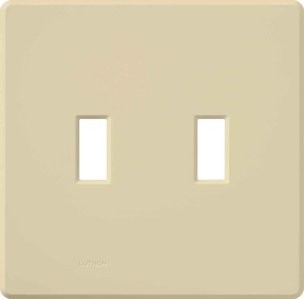 Placa Lutron Fassada de doble toggle FG-2-IV con diseño resistente color marfil