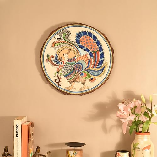 Image of Mayura Wall decor Frame with fine Madhubani artwork | Handcrafted Wall Art for Home Decor & Office Spaces