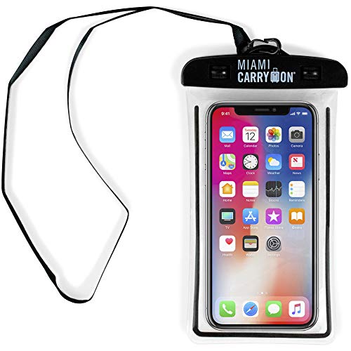 Miami CarryOn Universal Waterproof Case, IPX8 Cellphone Dry Bag Pouch for Apple iPhone Xs, XR, 8, 7, Samsung Galaxy S10, S9, S8, Note 9 HTC LG Sony Nokia Motorola up to 6.0