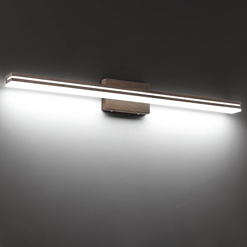 Miniatura 32 de SineRise - Lámparas LED modernas para tocador de baño (40,6 cm, 3000K/4000K/6000K, regulables), lámparas de pared modernas de acrílico cromado para