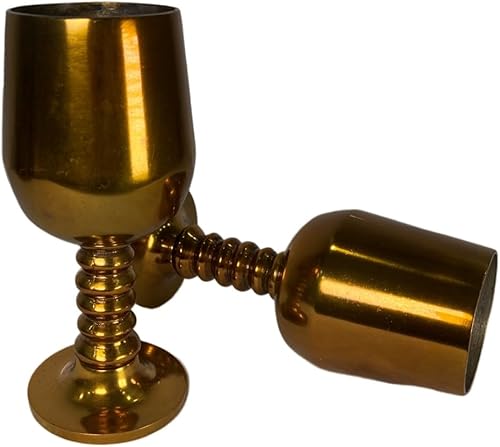 Miniatura 6 de Copas de vino de cáliz con acabado de latón antiguo, colección de arte vintage, fiesta temática, oficina, aniversario, renacentista, medieval, copas