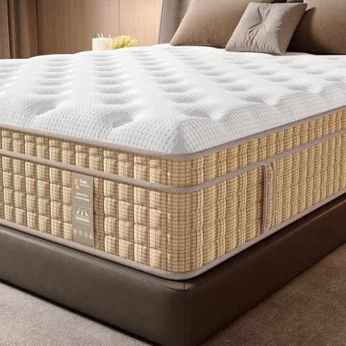 BedStory King Mattress, 14 Inch King Size Mattresses, Hybrid Mattress in a Box with Gel Memory and Pocket Springs, Pressure Relief Medium Plush CertiPUR-US Certified