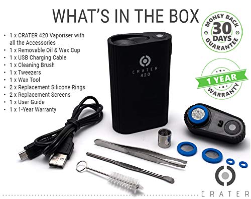 Premium Dry Herb Vaporizer - CRATER 420 Portable convection vaporiser with  built-in 2600mAh Li-ion Battery