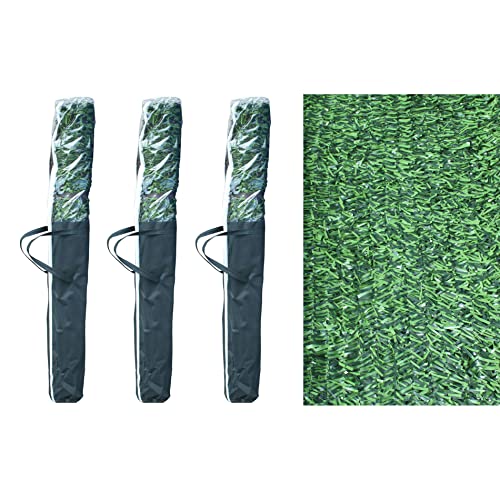 PAL | Rollo de Seto Artificial Decorativo Ignífugo de 90 Varillas | 3m Largo x 1m Alto, Verde (3- Rollos 3x1m)