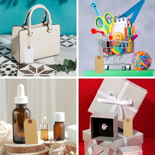 200 Stück 7 x 3,5cm Preisschilder in 2 Farben(Gelb und Weiß) Flohmarkt Etiketten, Geschenkanhänger Markierungsschildern für Kleidung Schmuck Display