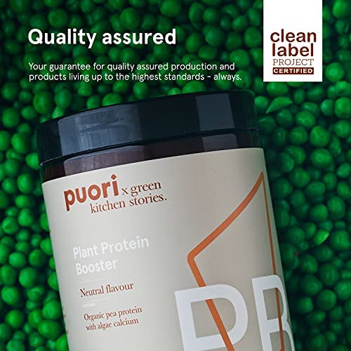 Puori Vegan Plant Protein Enhancer Powder - 25 Servings - Neutral Flavor Pea Protein With Algae Calcium For Essential Amino Acids - Dairy-Free, Vegetarian, Non Gmo #TOP5