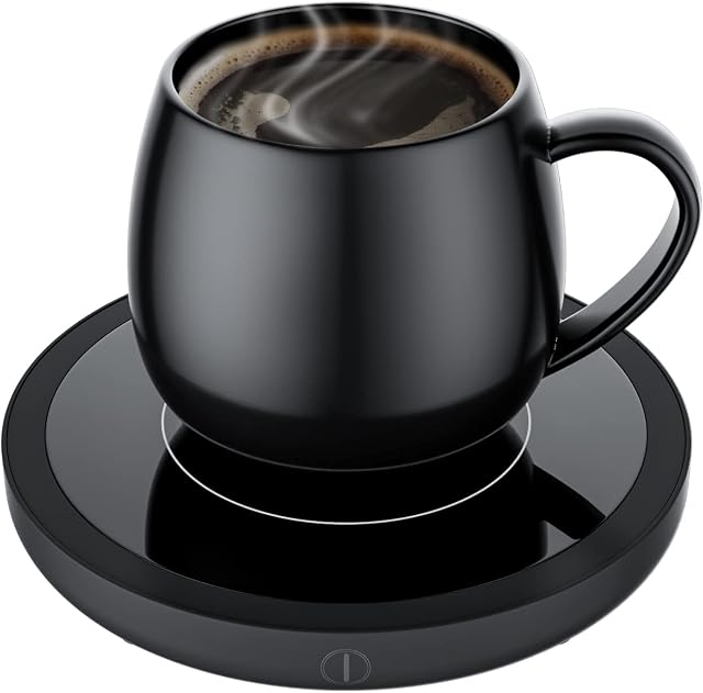 Coffee Mug Warmer Smart Cup Warmer with 3 Temperature Settings Electric Beverage Warmer Plate Auto Shut Off, Coffee, Tea and Milk Warmer for Office Home Desk Use (Black)