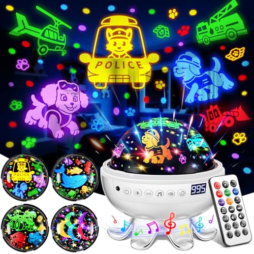 Kids Toys Puppy Projector30 Soothing Sounds+4 Slides Sound Machine Baby Night Light Projector93 Projections+31 Colors Puppy Toys for Boys Age 3-5Girl Toys Toddler ToysStory Projector Sound Machine