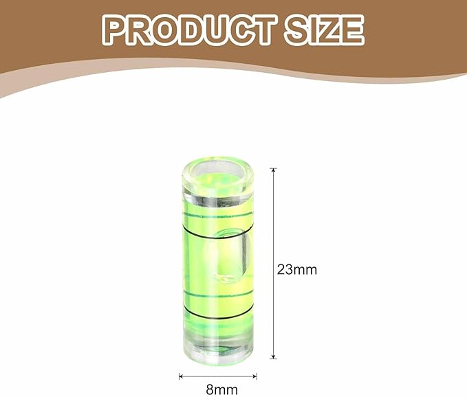 HARFINGTON 15pcs Nivel de Burbuja Cilíndrico Pequeño 23x8mm PMMA miniatura 2
