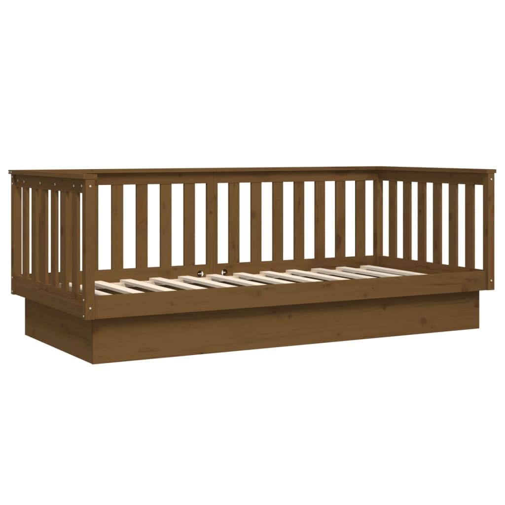 Legno massello di pino divano letto pieghevole Ambra 80x200 cm marrone