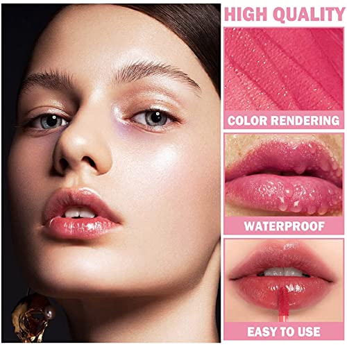 4PCS Lip Gloss Set,Lipgloss Set,Lip Stain Long Lasting,Liquid Lipstick,Tinted Lip Balm,Lip Oil,Lip Tint,Lip Plumper Gloss,Liquid Blush,Plumping Lip Gloss,Nude Lip Gloss,Lip Oil Tinted(#B) - Image 6
