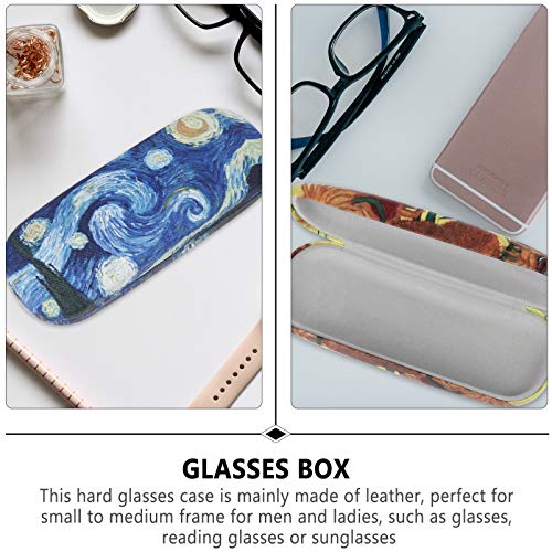 DOITOOL 2Pcs Óculos Caso Portátil Pintura A Óleo de Girassol Céu Estrelado Casca Dura Casos Óculos p