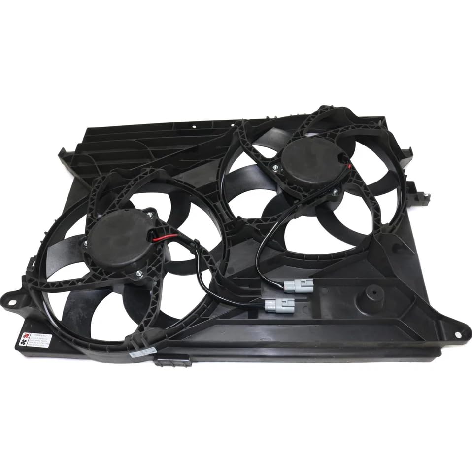 GELUOXI Dual Radiator Cooling Fan with Shroud Assembly Replacement for Chevy Captiva Sport V6 3.0L 2012 89019136 89019138