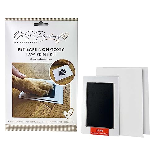 Oh So Precious Dog Paw Print Kit, Safe Ink Pad & Paw Print Kit for Cats, Easy-to-Use Stamp Pad with A5 Card