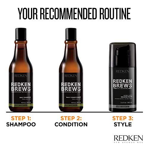 Redken Brews Molding Paste For Men, High Hold, Natural Finish, 3.4 Ounce