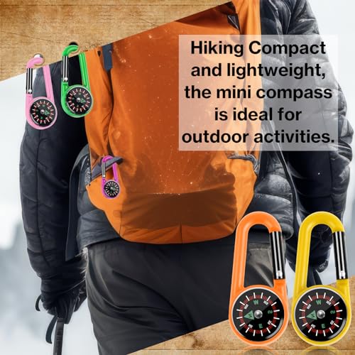 12-PCS-Small-Keychain-Compasses-Compass-Carabiners-Bulk-Small-Pocket-Magnetic-Compass-Keychain-Survival-Compass-Hiking-for-Kids-Outdoor-Survival-Camping-Party