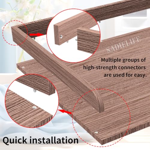 Image of Washer Dryer Countertop Only, 27.5 inch x 27.5 inch Laundry Room Countertop for Folding, Washer and Dryer Countertop Single with Non-Slip Pads, Easy Install Washer and Dryer Topper with Edge Rails Walnut