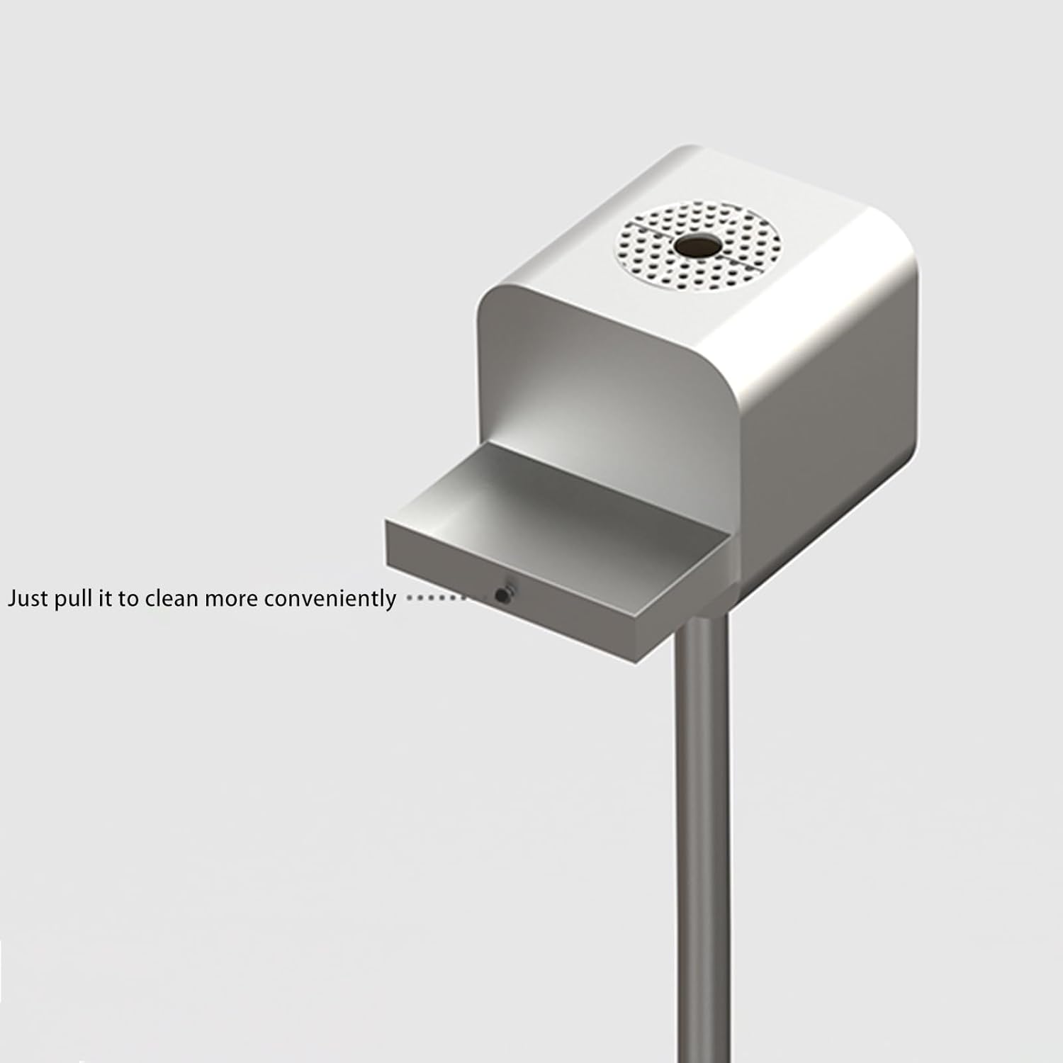 Standing Ashtray Outdoor, Stainless Steel Butt Receptacle with drawer, cigarette butt receptacle, for Patio, Offices, Home, Restaurants, Backyard, Corridors(Gunmetal gra)