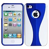  wortek 3 Part Schutzhülle Apple iPhone 4 / 4S Hardcase dreiteilig Weiß Blau