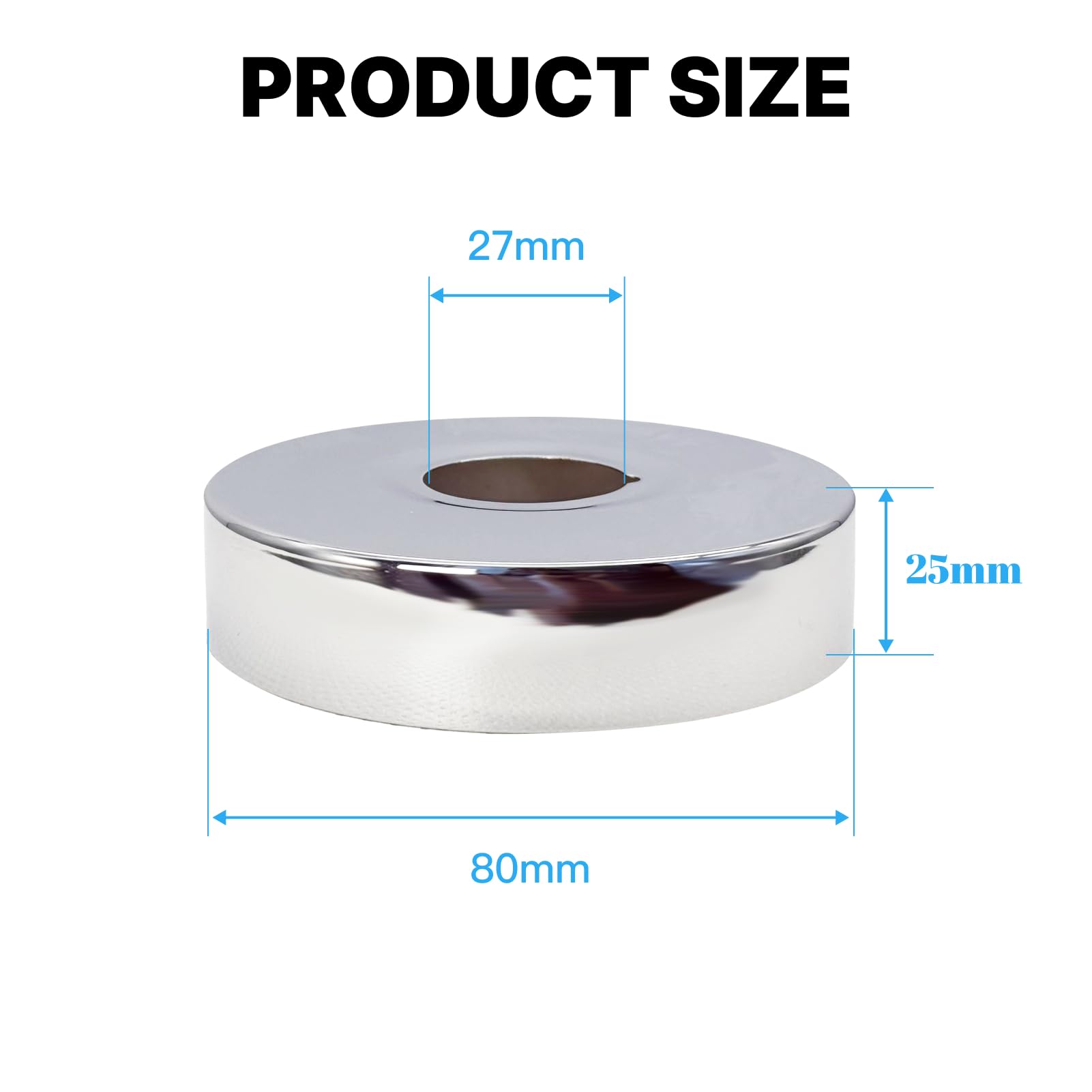 Hugwish tap Shower Pipe Cover Plate 3/4 inch 27mm x80mm x 25mm in Height 4pcs - Image 2