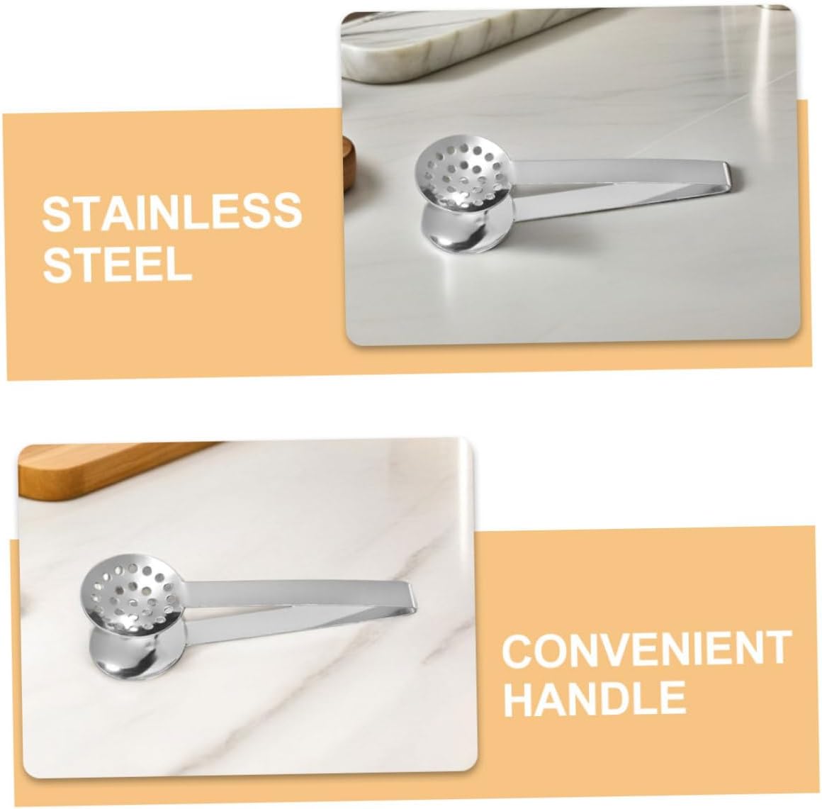 2pcs Stainless Steel Sugar Serving Tongs for Ice Cubes